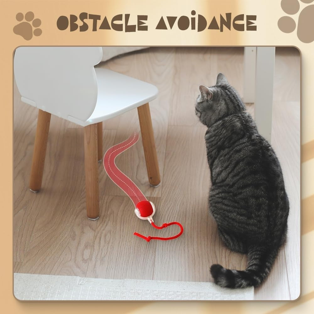 3pcs Set Red, Grey, Green Fully Automatic 360° Rolling Pet Ball - Grinding and Relief Feature with USB Charging LED Light, Durable Plastic Material - Suitable for Kittens and Dogs - Interactive Toy - Easter and Patriots Day