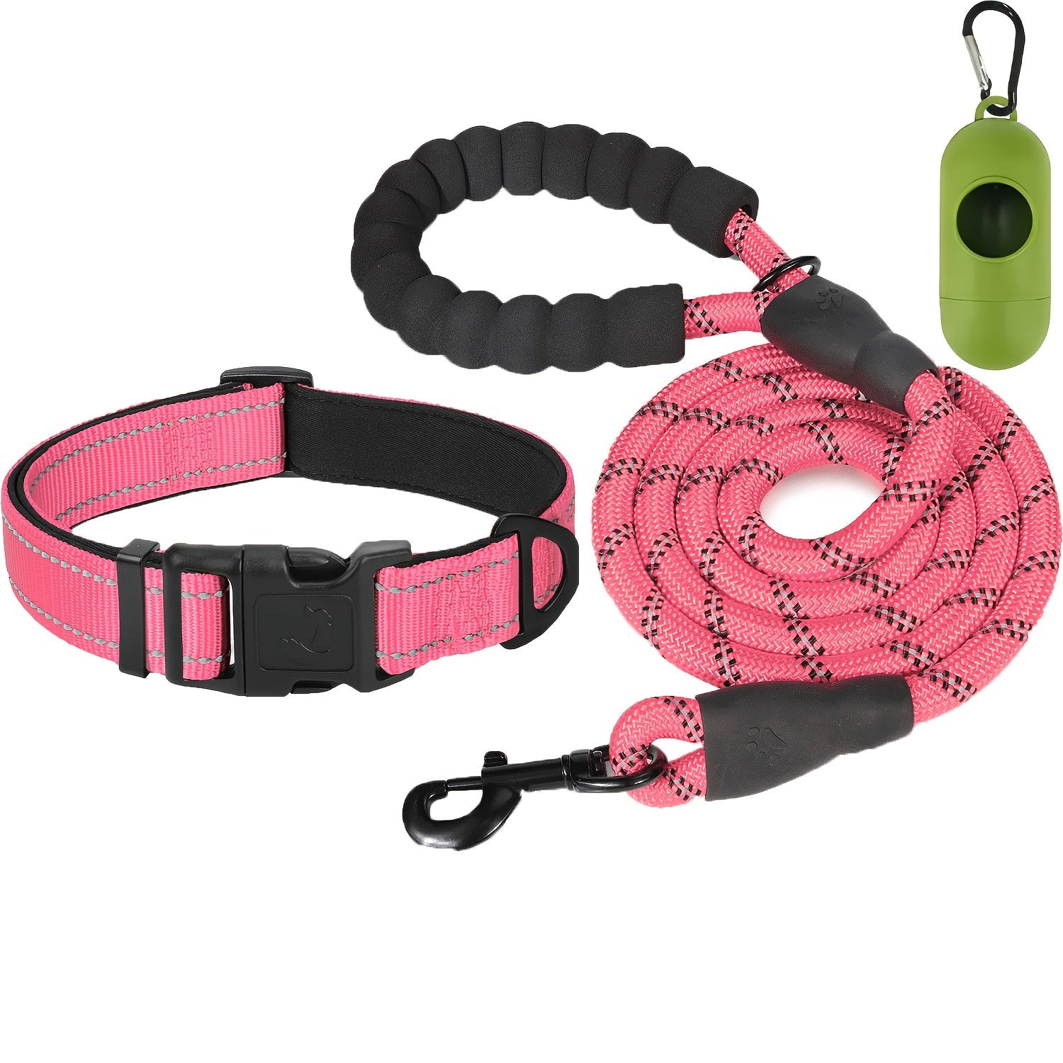 JOYTALE Pet Leash And Collar Set, Reflective Leash And Adjustable Nylon Collar for Small Medium & Large Dogs