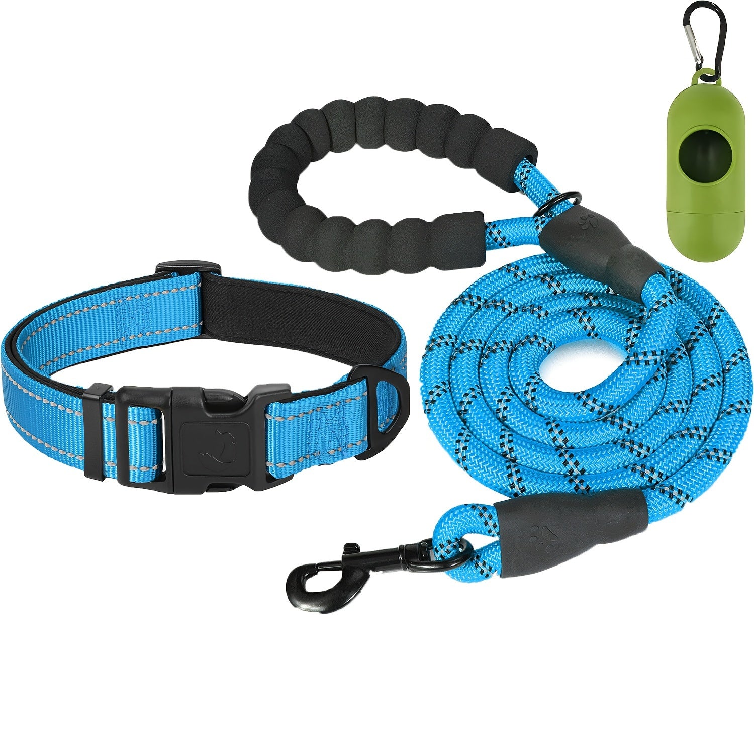 JOYTALE Pet Leash And Collar Set, Reflective Leash And Adjustable Nylon Collar for Small Medium & Large Dogs