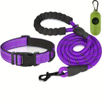JOYTALE Pet Leash And Collar Set, Reflective Leash And Adjustable Nylon Collar for Small Medium & Large Dogs
