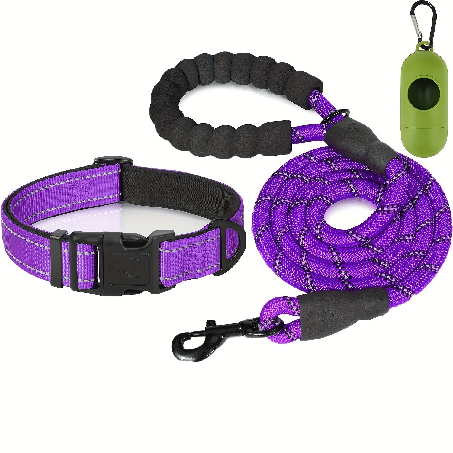 JOYTALE Pet Leash And Collar Set, Reflective Leash And Adjustable Nylon Collar for Small Medium & Large Dogs