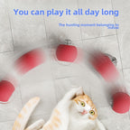 3pcs Set Red, Grey, Green Fully Automatic 360° Rolling Pet Ball - Grinding and Relief Feature with USB Charging LED Light, Durable Plastic Material - Suitable for Kittens and Dogs - Interactive Toy - Easter and Patriots Day