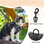 Vest-style pet harness, cat leash and collar set, soft walking leash for cats, anti-escape adjustable cat leash, reflective vest jacket, breathable kitten harness suit, easy to wear, suitable for outdoor walks