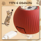 3pcs Set Red, Grey, Green Fully Automatic 360° Rolling Pet Ball - Grinding and Relief Feature with USB Charging LED Light, Durable Plastic Material - Suitable for Kittens and Dogs - Interactive Toy - Easter and Patriots Day