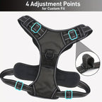 JOYTALE Dog Harness and Leash set,No Pull Adjustable Reflective Oxford Dog Harness Easy Control Medium Large Dog Harness with A Free Heavy Duty 152.4cm Dog Leash