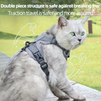 Vest-style pet harness, cat leash and collar set, soft walking leash for cats, anti-escape adjustable cat leash, reflective vest jacket, breathable kitten harness suit, easy to wear, suitable for outdoor walks