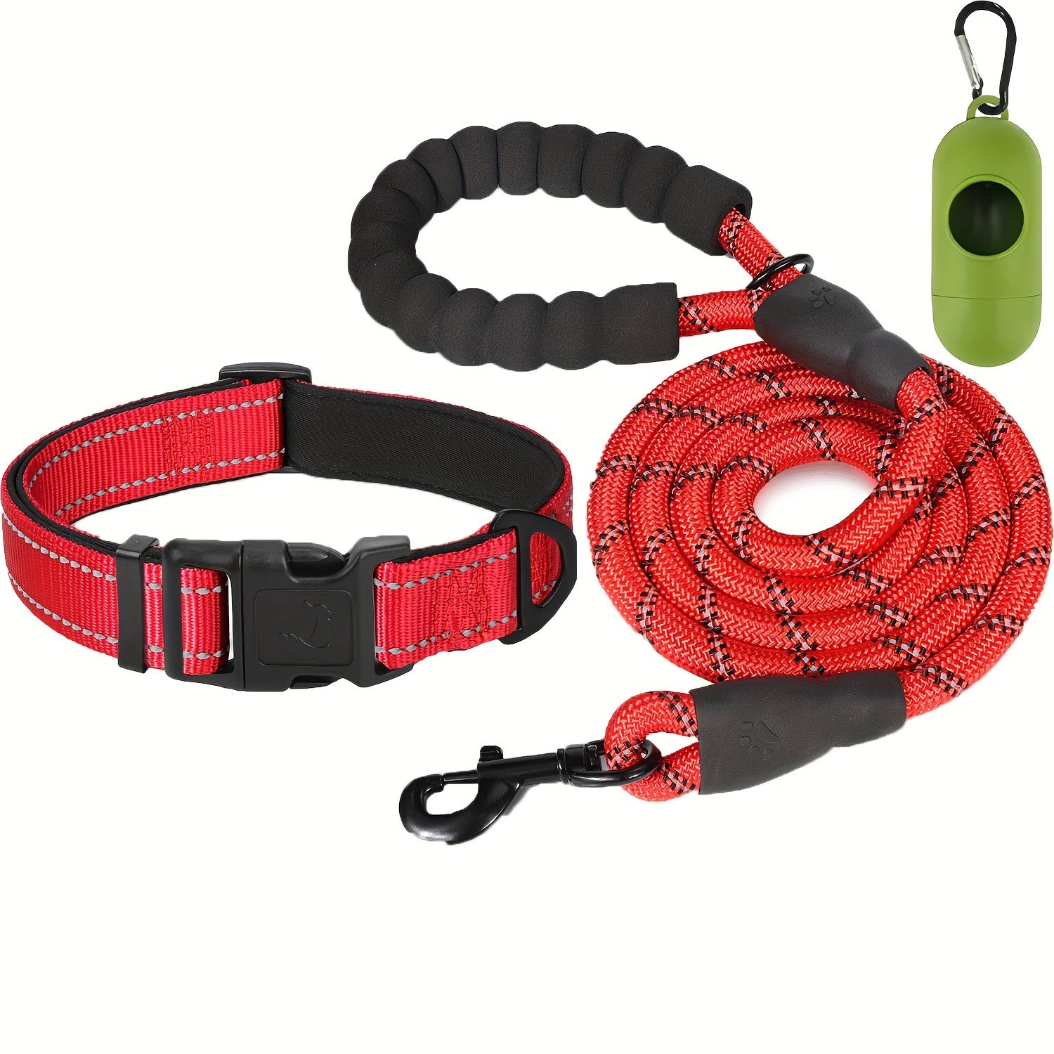 JOYTALE Pet Leash And Collar Set, Reflective Leash And Adjustable Nylon Collar for Small Medium & Large Dogs