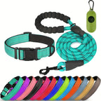 JOYTALE Pet Leash And Collar Set, Reflective Leash And Adjustable Nylon Collar for Small Medium & Large Dogs