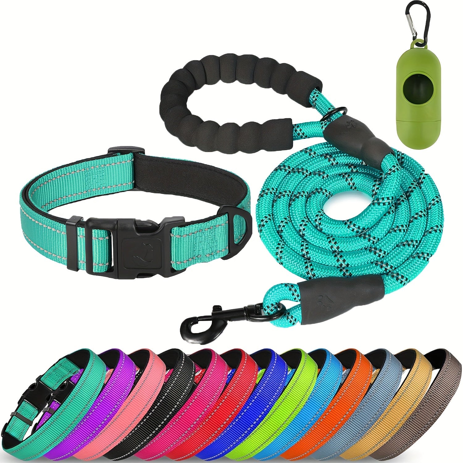 JOYTALE Pet Leash And Collar Set, Reflective Leash And Adjustable Nylon Collar for Small Medium & Large Dogs