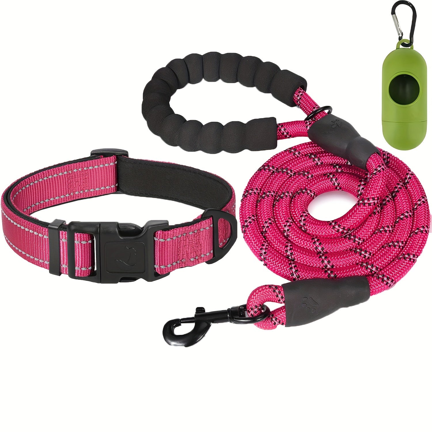 JOYTALE Pet Leash And Collar Set, Reflective Leash And Adjustable Nylon Collar for Small Medium & Large Dogs