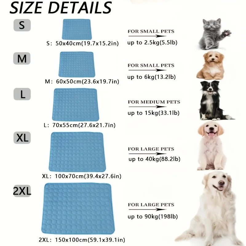 🌬️ Tappetino Refrigerante Estivo per Cani e Gatti – Extra Large, Impermeabile e Ultra Resistente
