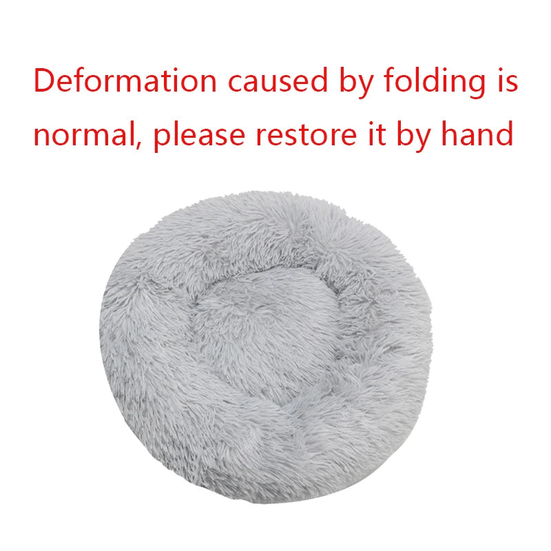 🛏️ Cuccia Rotonda Invernale per Cani e Gatti – Letto Morbido Lavabile in Peluche