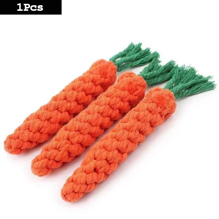 Giocattolo Dentale per Cuccioli – Carota in Corda Intrecciata, Resistente e Antimorso