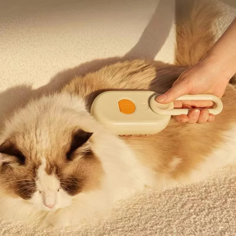 🐾 Spazzola Elettrica 3-in-1 per Cani e Gatti – Pulizia, Vapore e Massaggio
