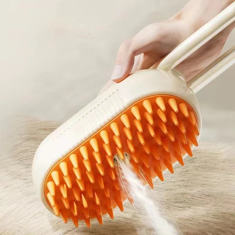 🐾 Spazzola Elettrica 3-in-1 per Cani e Gatti – Pulizia, Vapore e Massaggio