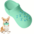 Interactive Squeaky Dog Toy for Aggressive Chewers - Durable Rubber Slippers-Shaped Chew Toy with "I Love You" Design, Teeth Cleaning & Training, Indoor/Outdoor Play for Small, Medium, Large Dogs & Puppies, Dog Toys for Teeth