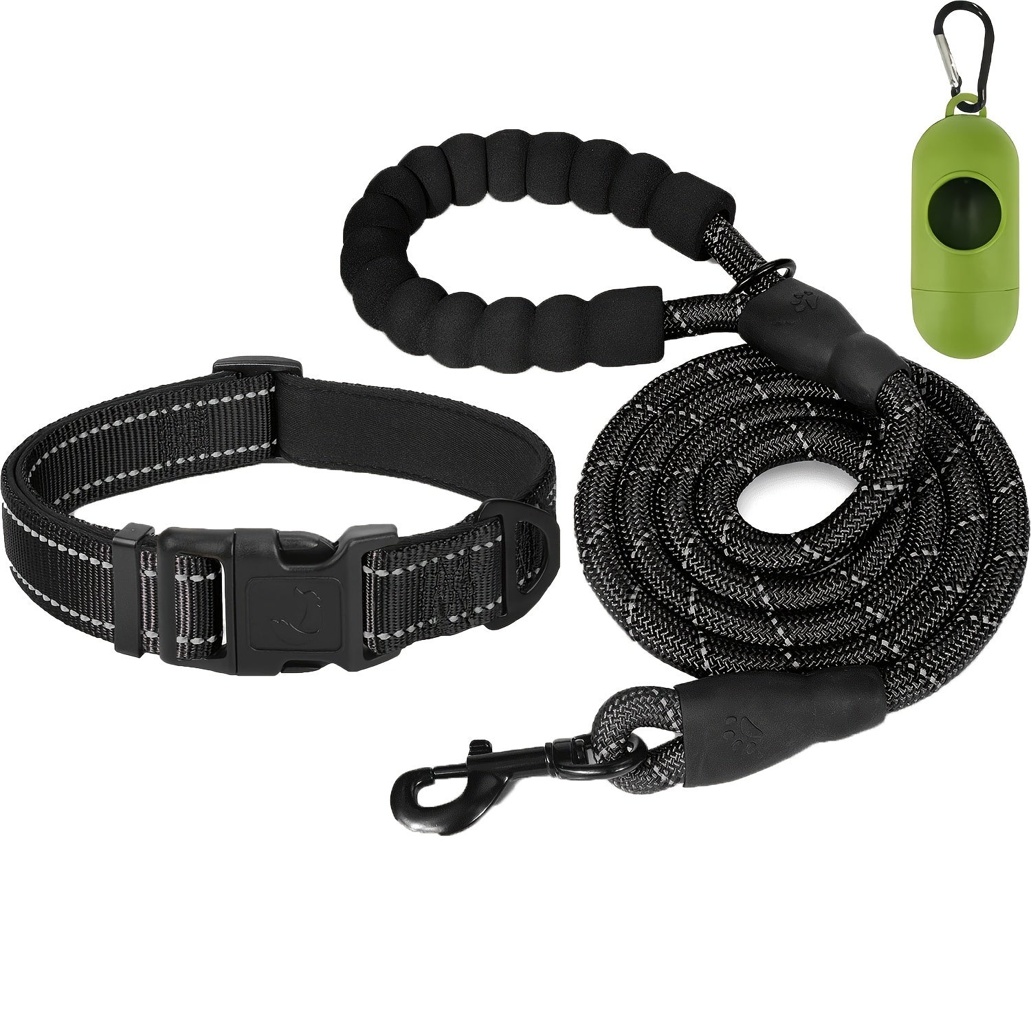 JOYTALE Pet Leash And Collar Set, Reflective Leash And Adjustable Nylon Collar for Small Medium & Large Dogs